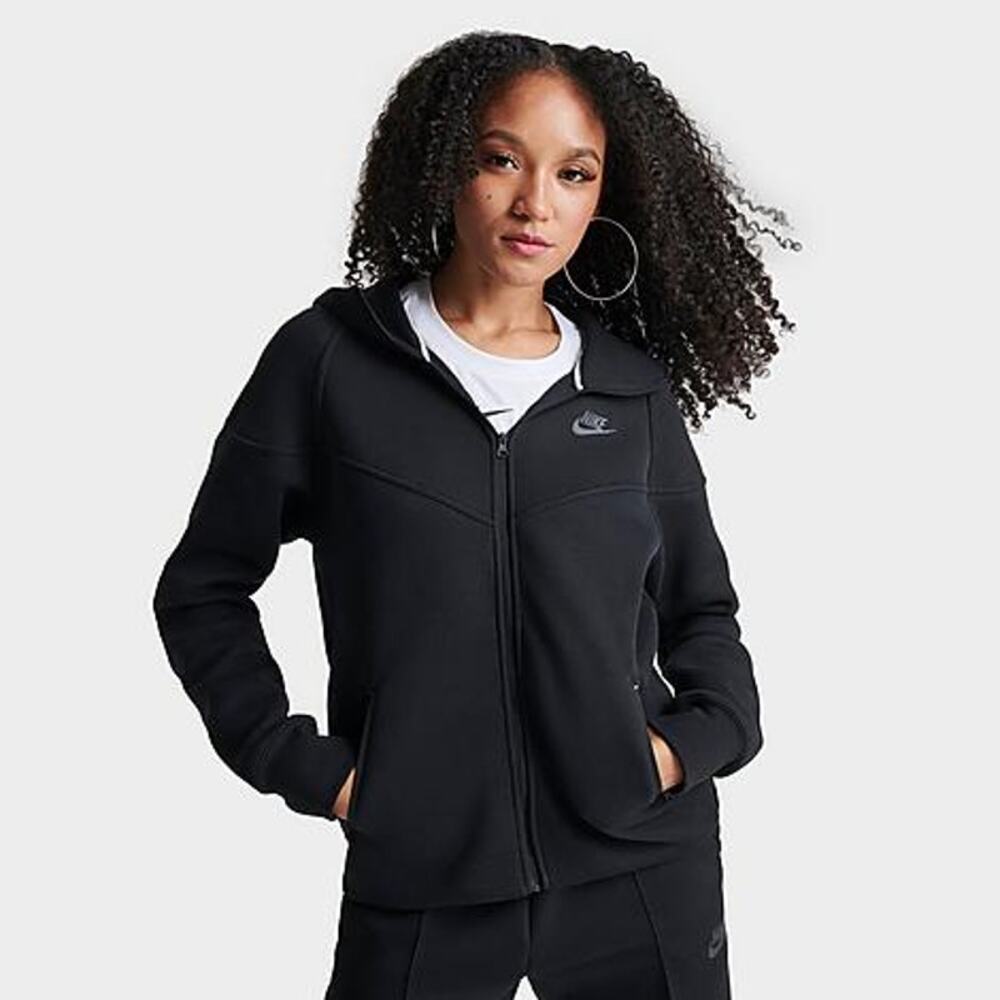 Women Size XL Sportswear Tech Fleece Hoodie Black Windrunner Full-Zip FB8338-010 - Picture 3 of 6